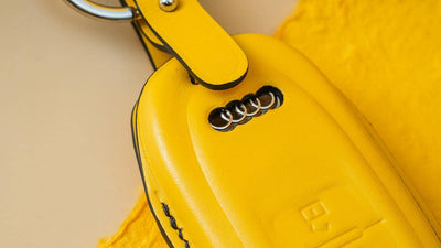 Bespoke Key Fob Cover in Yellow Crocodile