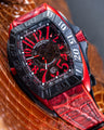 Bespoke Watch Strap in Red Himalayan Crocodile