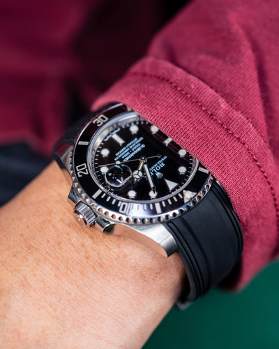 Solitaire Rubber straps in Classic Black for Rolex Submariner