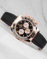 Solitaire Rubber straps in Classic Black for Rolex Cosmograph Daytona