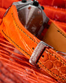 Bespoke Watch Strap in Flaming Orange Horn Back Alligator