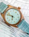 Bespoke Watch Straps in Tiffany Blue Crocodile