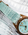 Bespoke Watch Straps in Tiffany Blue Crocodile