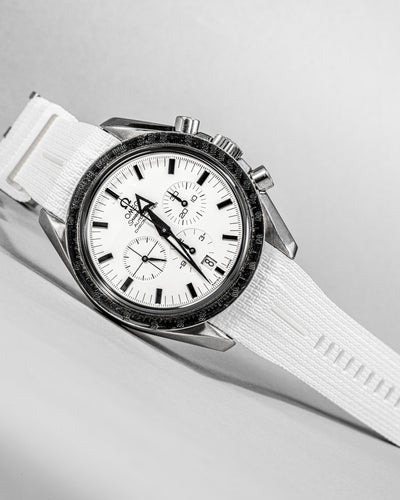 Solitaire Rubber straps in White for Omega Speedmaster