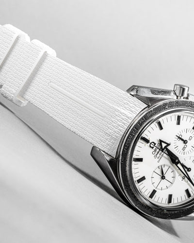 Solitaire Rubber straps in White for Omega Speedmaster