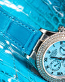 Bespoke Watch Strap in Tiffany Blue Crocodile