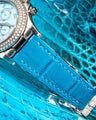 Bespoke Watch Strap in Tiffany Blue Crocodile