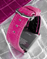 Bespoke Watch Strap in Fuchsia Pink Crocodile