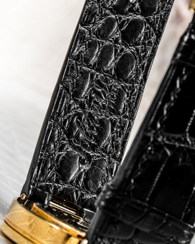 Bespoke Watch Strap in Black Crocodile