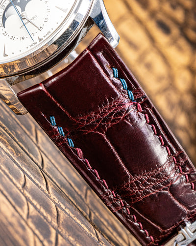 Bespoke Watch Strap in Reddish Brown Crocodile