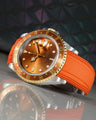 Solitaire Rubber straps in Zesty Orange for Rolex GMT-Master II 116713LN/16713