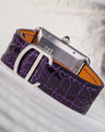 Bespoke Watch Strap in Purple Crocodile