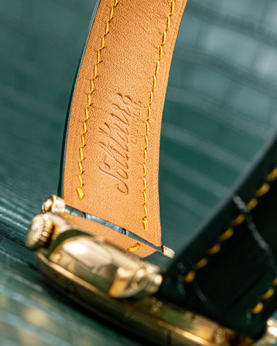 Bespoke Watch Strap in Hunter Green Crocodile