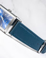 Bespoke Watch Strap In Peacock Blue Nappa Calf