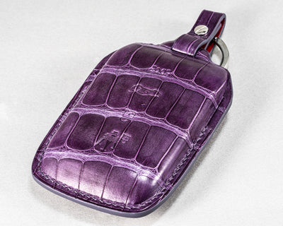 Bespoke Key Fob Cover in Purple Crocodile