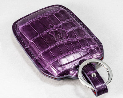 Bespoke Key Fob Cover in Purple Crocodile