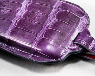 Bespoke Key Fob Cover in Purple Crocodile