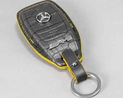 Bespoke Key Fob Cover in Grey Crocodile