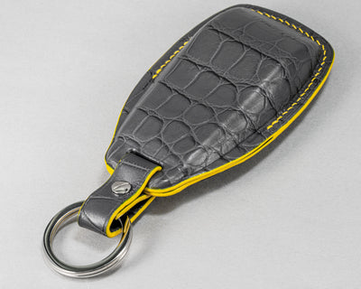 Bespoke Key Fob Cover in Grey Crocodile