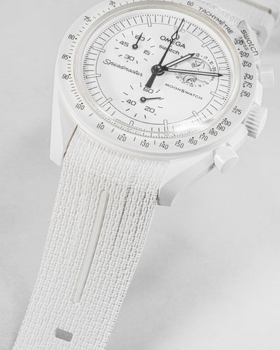 Solitaire Rubber straps in Arctic White for Omega x Swatch Full Moon