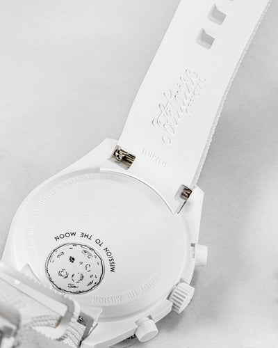 Solitaire Rubber straps in Arctic White for Omega x Swatch Full Moon