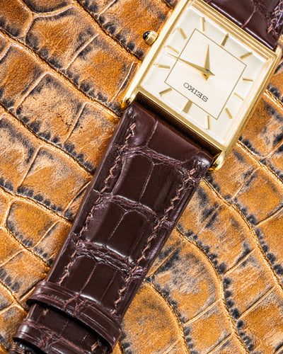 Bespoke Watch Strap in Reddish Brown Crocodile