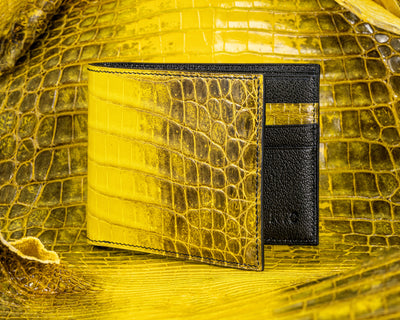 Bespoke Bifold Wallet in Yellow Himalayan Crocodile