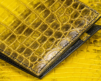 Bespoke Bifold Wallet in Yellow Himalayan Crocodile