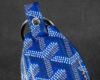 Bespoke Key Fob Cover in Blue Goyard