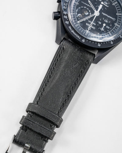 Solitaire Universal Straps in Black Carbon Pueblo for Omega Swatch