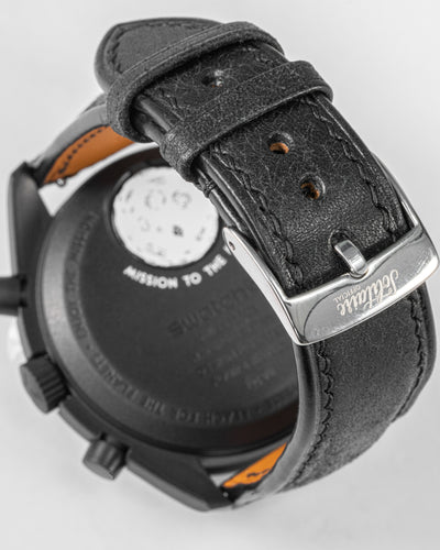 Solitaire Universal Straps in Black Carbon Pueblo for Omega Swatch