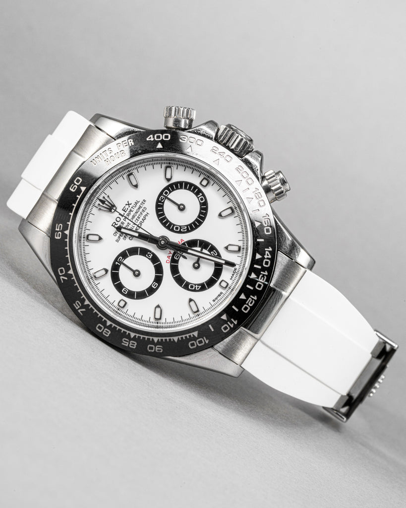 Solitaire Rubber straps in Snowy White for Rolex Daytona 116500 Solitaire Official