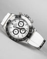 Solitaire Rubber straps in Snowy White for Rolex Daytona 116500