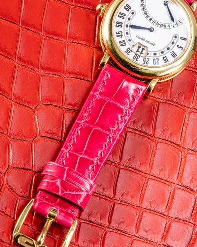 Bespoke Watch Strap in Fuchsia Pink Crocodile