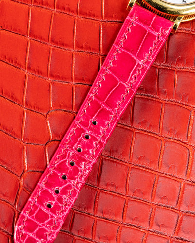 Bespoke Watch Strap in Fuchsia Pink Crocodile