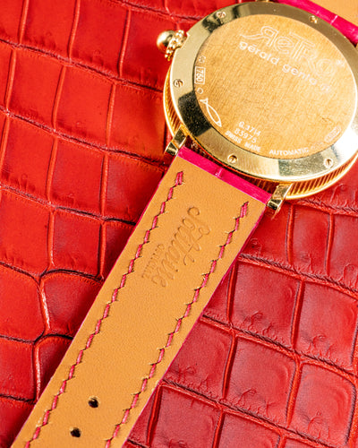 Bespoke Watch Strap in Fuchsia Pink Crocodile