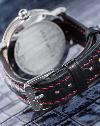 Bespoke Watch Strap in Black Circular Grains Alligator