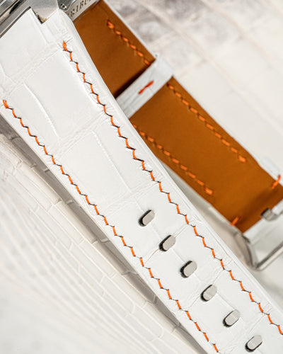 Bespoke Watch Strap in White Crocodile