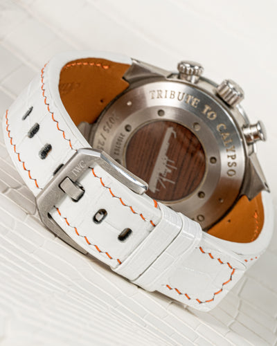 Bespoke Watch Strap in White Crocodile