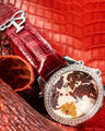 Bespoke Watch Strap in Maroon Red Crocodile