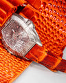 Bespoke Watch Strap in Flaming Orange Alligator