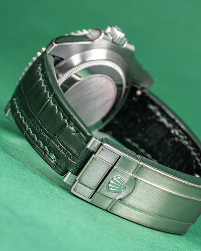 Bespoke Watch Strap in Ombre Green Crocodile