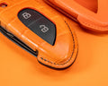 Bespoke Key Fob Cover in Orange Crocodile and Orange Nappa