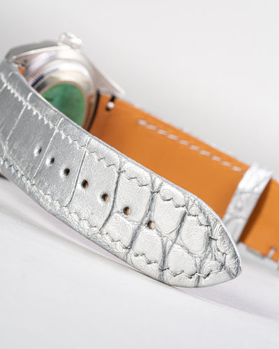 Bespoke Watch Strap in Silver Crocodile