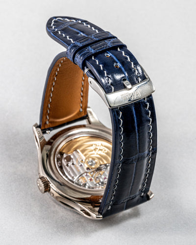 Bespoke Watch Strap in Electric Blue Crocodile