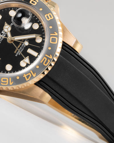 Solitaire Rubber straps in Classic Black for Rolex GMT Master II