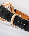 Bespoke Watch Strap in Black Nubuck Crocodile