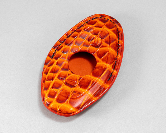 Bespoke Key Fob Cover in Flaming Orange Alligator