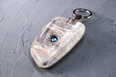 Bespoke Key Fob Cover in Natural Himalayan Crocodile