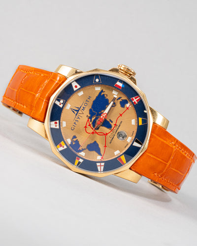 Bespoke Watch Strap in Orange Himalayan Crocodile